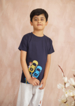 Kids' Racing Cars Navy T-Shirt - Image 2