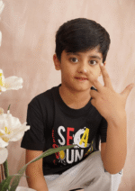 Sea Sound Surf" Kids' Black T-Shirt - Image 6