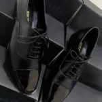 Handmade Mens Black Leather Formal