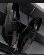 Handmade Mens Black Leather Formal