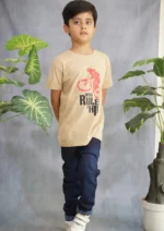 Kids' Khaki "Rules the Hill" Bike T-Shirt - Image 2