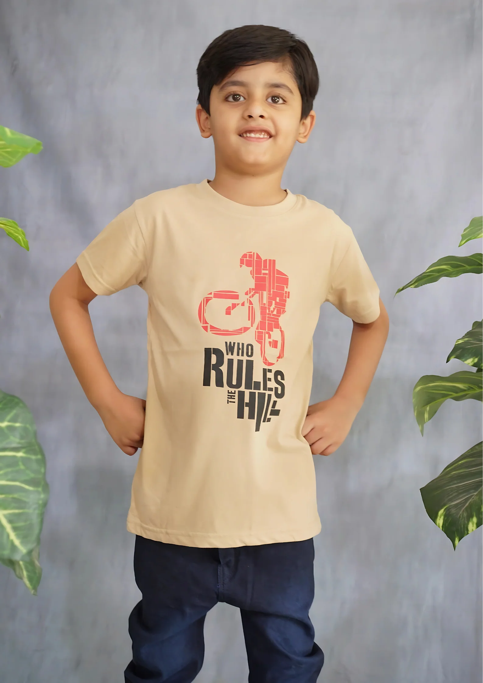 38 Kids' Khaki "Rules the Hill" Bike T-Shirt - Image 1