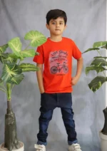 Kids' Red "Live Simply" Bicycle Tee - Image 4