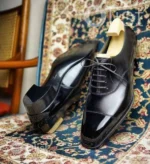 Handmade Mens Black Leather Formal - Image 3