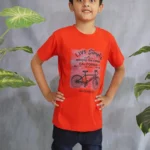 Kids' Red "Live Simply" Bicycle Tee