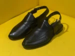 Black Classic Peshawri Chappal - Image 4