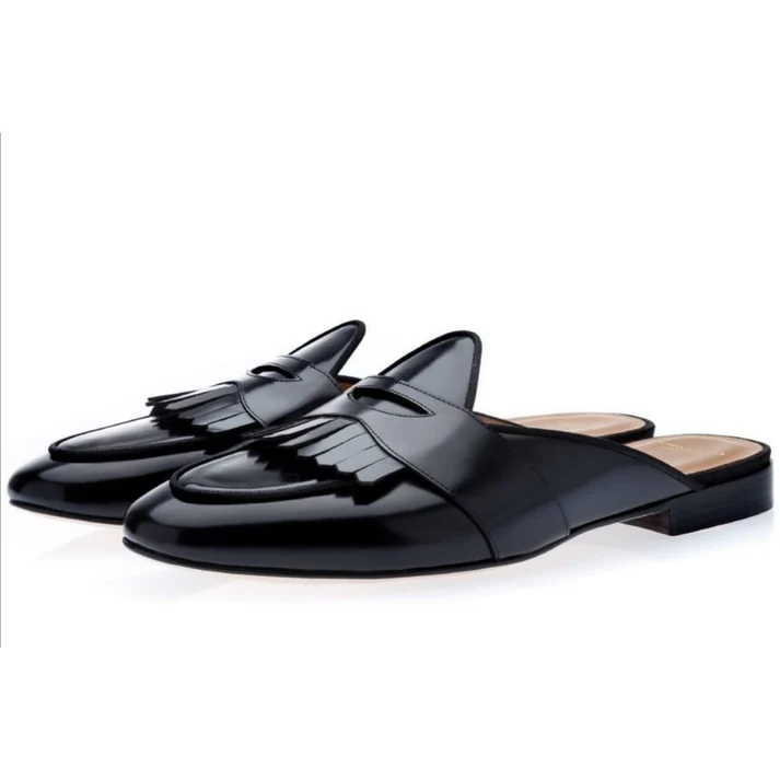 -b3 HAND-POLISHED CALFSKIN BELGIAN MULES - Image 1