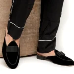 VELVET BLACK BELGIAN MULE